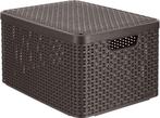 Curver Rattan Style Opbergmand L - Met Deksel - 36.4 liter -, Huis en Inrichting, Ophalen of Verzenden, Zo goed als nieuw