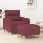 vidaXL Fauteuil met voetenbank 60 cm stof wijnrood, Eenpersoons, Verzenden, Nieuw, Minder dan 150 cm