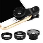 3 in 1 Universele Camera Lens Clip voor Smartphones Zwart -, Verzenden, Nieuw