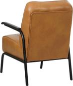 Cognac leren industriële retro fauteuil - Granada leer Sahar, Huis en Inrichting, Fauteuils, Nieuw, Ophalen of Verzenden, 50 tot 75 cm