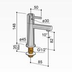 Fonteinkraan Hotbath Dude 1-hendel Recht 14.8 cm Rond, Doe-het-zelf en Verbouw, Sanitair, Ophalen of Verzenden, Nieuw