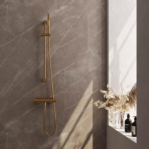 Douchekraanset Brauer Gold Edition Opbouw Met Glijstang En, Doe-het-zelf en Verbouw, Sanitair, Kraan, Nieuw, Ophalen of Verzenden