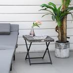 TRUUSK Poly Rotan Bijzettafel Tuintafel Opklapbare Salontafe, Verzenden, Nieuw