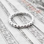 18 Krt. Witgouden aanschuif ring met bolletjes, Sieraden, Tassen en Uiterlijk, Ringen, Gebruikt, Overige kleuren, Ophalen of Verzenden