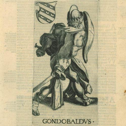Portrait of Gundebold of Frisia, Antiek en Kunst, Kunst | Etsen en Gravures