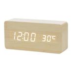 Houten Digitale LED Klok - Wekker Alarm  Snooze Temperatuur, Verzenden, Nieuw
