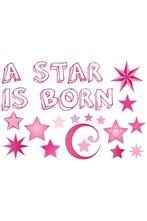 Raamsticker geboorte a star is born roze meisjes, Nieuw, Ophalen of Verzenden