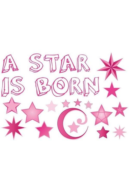 Raamsticker geboorte a star is born roze meisjes, Kinderen en Baby's, Kinderkamer | Inrichting en Decoratie, Nieuw, Ophalen of Verzenden