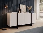 Meubella Dressoir Kelton beige zwart 180cm, Huis en Inrichting, Kasten | Dressoirs, Verzenden, 150 tot 200 cm, Nieuw, Modern