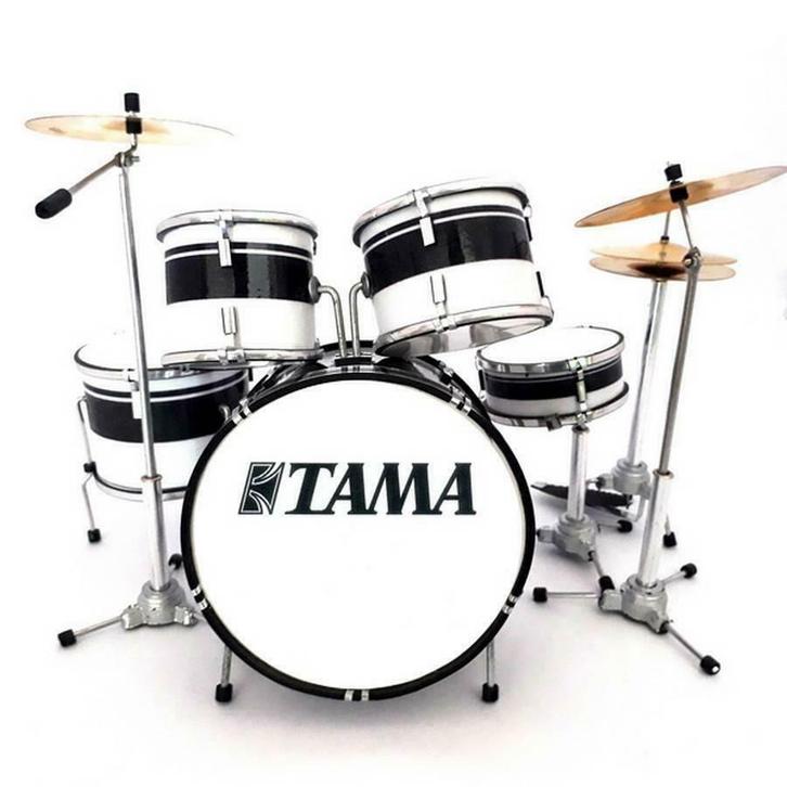 Miniatuur decoratief Tama zwart-wit drumstel, Verzamelen, Muziek, Artiesten en Beroemdheden, Overige typen, Nieuw, Ophalen of Verzenden