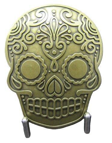 Inca Schedel Masker Brons kleurig Riem Buckle/Gesp, Kleding | Heren, Riemen en Ceinturen, Verzenden