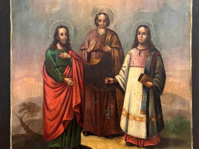 Icoon - Sts. Samon, Guriy en Aviv - Hout, Antiek en Kunst, Kunst | Niet-Westerse kunst
