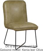 Set van 6 Groene leren industriële design eetkamerstoelen -, Nieuw, Vijf, Zes of meer stoelen, Modern, Leer
