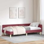 vidaXL Hoek Bed Frame Wijnrood 100 x 200 cm Stof en, Huis en Inrichting, Slaapkamer | Bedden, Verzenden, Nieuw, Rood