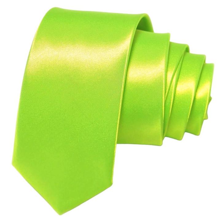 Fako Fashion® - Skinny Stropdas - Effen - 145cm - Fluo Groen, Kleding | Heren, Stropdassen, Verzenden