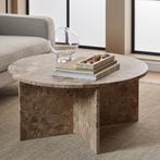 *WOONWINKEL* Ronde Salontafel Marmer Latte, Huis en Inrichting, Tafels | Salontafels, Verzenden, Nieuw