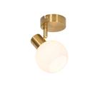 Art Deco spot goud met opaal glas verstelbaar - Anouk, Nieuw, Glas, Art Deco