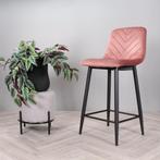 Gaby barkruk velvet 65 cm 2.0 - roze, Ophalen of Verzenden, Nieuw