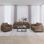 vidaXL 4-delige Loungeset met kussens stof bruin, Huis en Inrichting, Banken | Bankstellen, Verzenden, 150 tot 200 cm, Nieuw, Stof