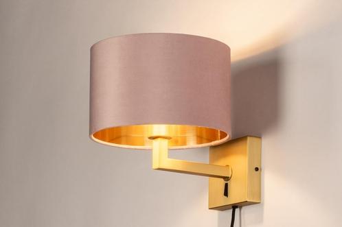 Rietveld Wandlampen - Goud, Roze - Stof, Metaal, Huis en Inrichting, Lampen | Wandlampen, Verzenden