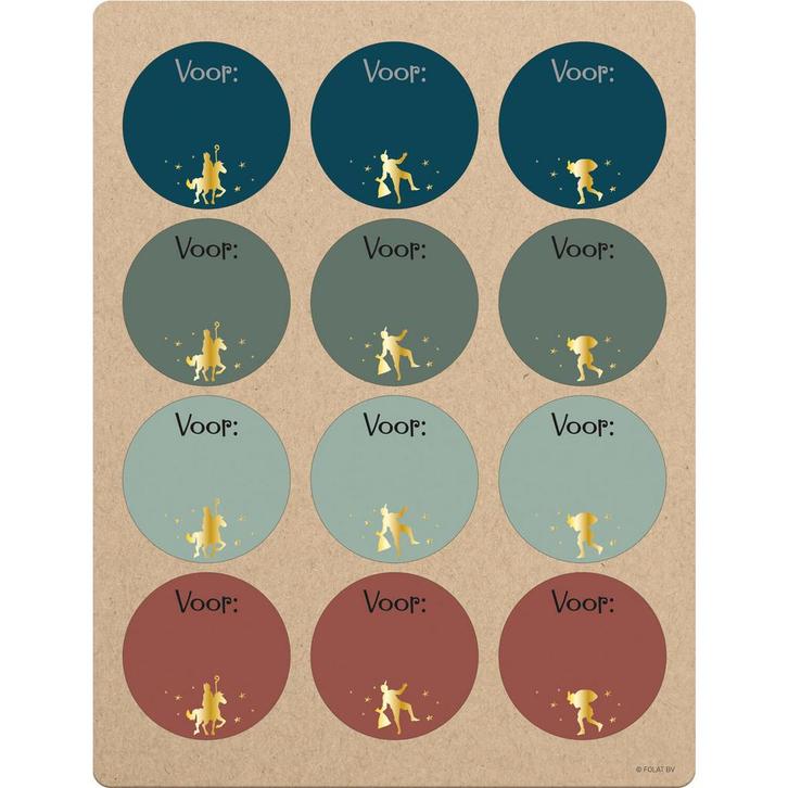 Naamstickers Cadeau Welkom Sint En Piet 12st, Hobby en Vrije tijd, Feestartikelen, Nieuw, Verzenden