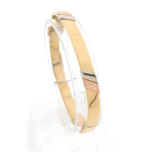 Tricolor gouden slavenarmband | Ø 60 mm (gouden armband), Sieraden, Tassen en Uiterlijk, Armbanden, Overige kleuren, Gebruikt