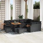 vidaXL 12-delige Tuinbankenset met kussens poly rattan, Verzenden, Nieuw, Rotan