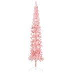vidaXL Kunstkerstboom half met standaard smal 210 cm roze, Diversen, Kerst, Verzenden, Nieuw