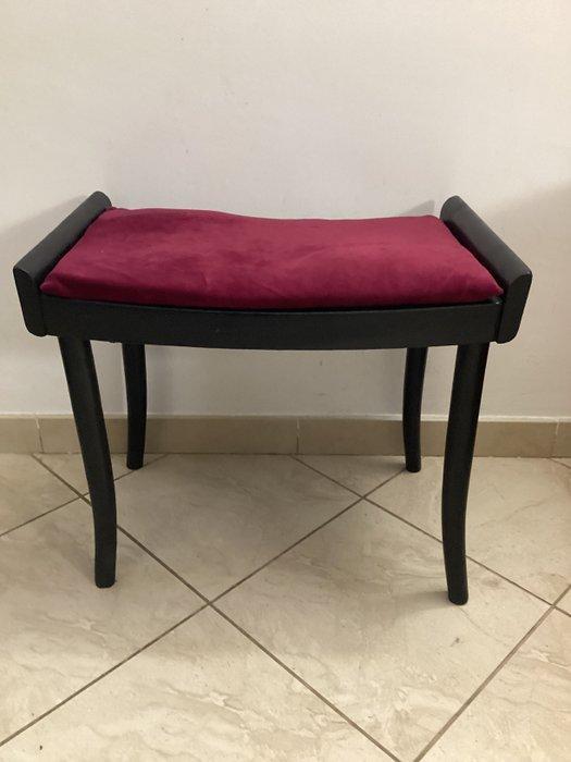 Kruk - Beuken, Fluweel - Vintage krukje, Huis en Inrichting, Overige Huis en Inrichting