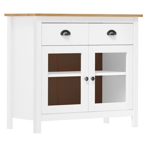 Hill Dressoir Wit - Massief Grenen - OP=OP! Must-have, Huis en Inrichting, Kasten | Dressoirs, 50 tot 100 cm, 25 tot 50 cm, Nieuw