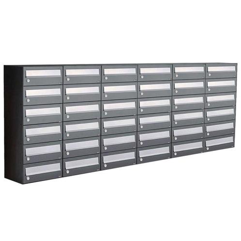 Brievenbusunit Hive set wand 6-breed, 6-hoog - antraciet, Tuin en Terras, Brievenbussen, Nieuw, Verzenden