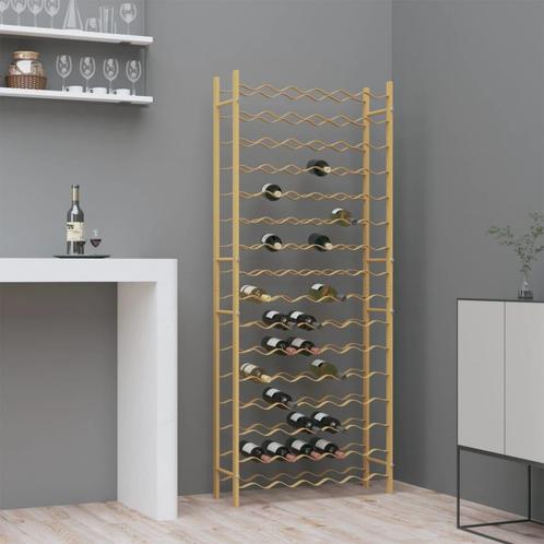 vidaXL Wijnrek voor 96 flessen metaal goudkleurig, Huis en Inrichting, Woonaccessoires | Wijnrekken, Nieuw, Verzenden