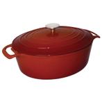 Braadpan gietijzer ovaal - rood - 4 liter, Verzenden, Nieuw in verpakking