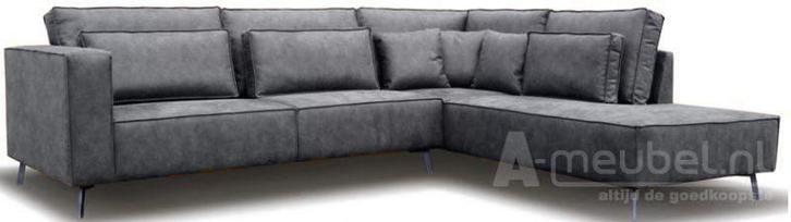 Hoekbank Groede - hoekbanken - Grijs, Huis en Inrichting, Banken | Sofa's en Chaises Longues, Nieuw, Leer
