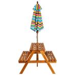 Kinderpicknicktafel met parasol 79x90x60 cm massief acaci..., Nieuw, Verzenden