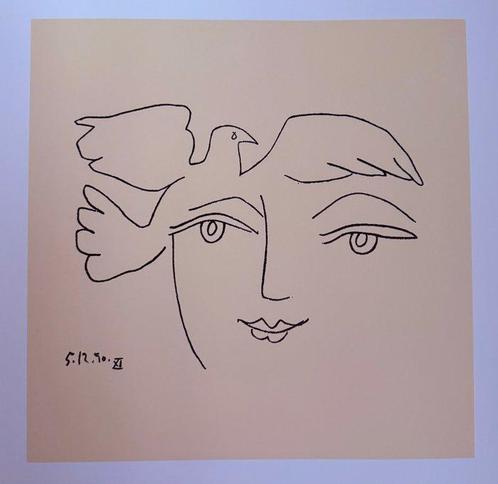 Pablo Picasso - “The Face of Peace XI, 1950”. Gedateerd in, Antiek en Kunst, Kunst | Tekeningen en Foto's