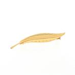 Gouden veer broche | Vintage (gouden broche, geelgoud), Sieraden, Tassen en Uiterlijk, Broches, Ophalen of Verzenden, Gebruikt