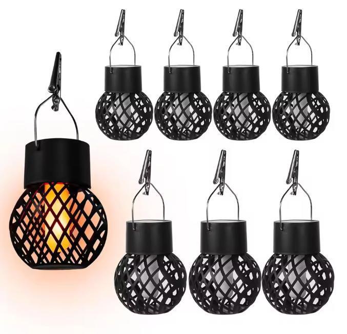 Solar LED Vlameffect Lantaarn – Waterdicht Hanglamp Tuin, Huis en Inrichting, Lampen | Hanglampen, Nieuw, Verzenden