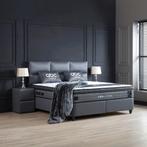 Opberg Boxspring Hamilton Grijs - 90x200, Verzenden, Nieuw, Grijs, Modern