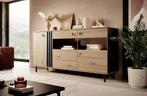 Dressoir Antraciet Eiken hotel chic - Ladekast industrieel, Nieuw, 150 tot 200 cm, 25 tot 50 cm, Scandinavisch