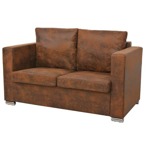 vidaXL Tweezitsbank 137x73x82 cm kunstsuède, Huis en Inrichting, Banken | Bankstellen, Nieuw, Minder dan 150 cm, Leer, Tweepersoons