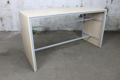 Statafel | Hoge tafel | Tweedehands | Licht eiken | Grijs |, Zakelijke goederen, Kantoor en Winkelinrichting | Kantoormeubilair en Inrichting