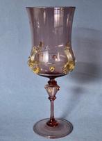 Wijnglas - Glas in Murano-glas façon de Venise in amethist, Antiek en Kunst, Antiek | Glas en Kristal