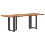 vidaXL Eettafel met natuurlijke rand 220x80x74 cm massief, Huis en Inrichting, Verzenden, Nieuw