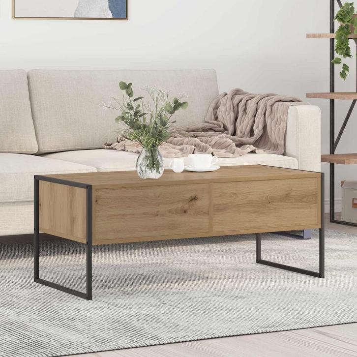 vidaXL Salontafel Ambachtelijk eiken 100 x 46 x 40 cm, Huis en Inrichting, Tafels | Salontafels, Nieuw, Minder dan 50 cm, Overige houtsoorten