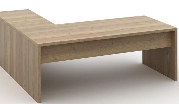 Directiebureau Halifax eiken 210x210cm met ladeblok, Huis en Inrichting, Bureaus, Nieuw, Ophalen of Verzenden