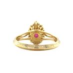 Gouden vintage entourage ring met robijn en diamant 14 krt, Ophalen of Verzenden, Nieuw