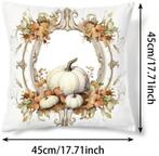 Kussenhoes Witte Pompoentjes #29 45x45 cm, Ophalen of Verzenden, Nieuw