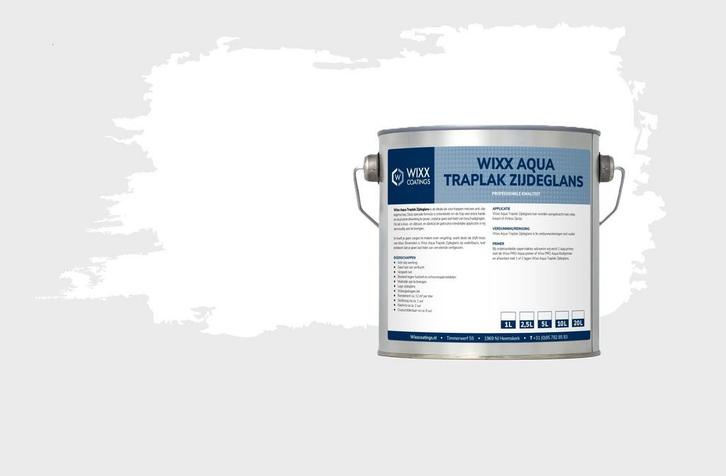 Wixx Aqua Traplak Zijdeglans Wit 20L, Doe-het-zelf en Verbouw, Verf, Beits en Lak, Lak, Wit, Nieuw, 15 tot 20 liter, Verzenden