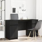 vidaXL Bureau met lade Zwart eiken 140 x 49 x 76 cm Bewerkt, Huis en Inrichting, Bureaus, Verzenden, Nieuw